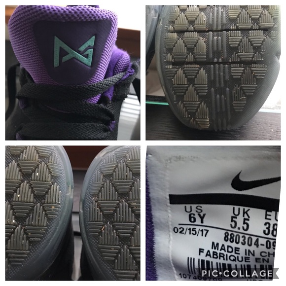 ❌ PG Paul George Nike Basketball Shoe 6Y Black - Picture 2 of 8
